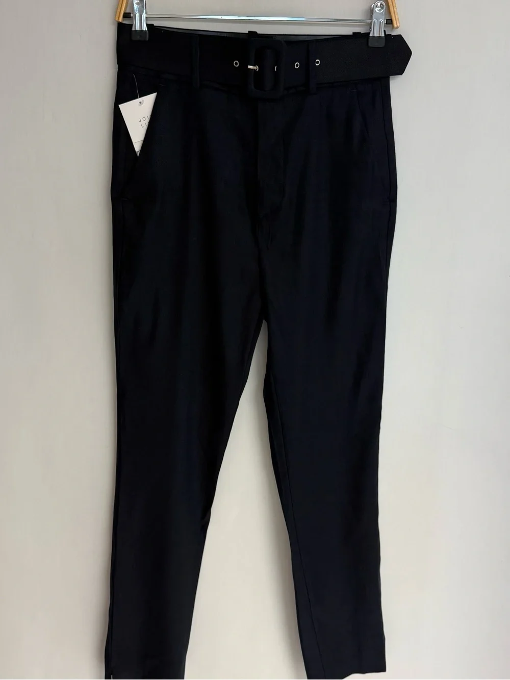 ZARA Black Skinny Belted Trousers NWT